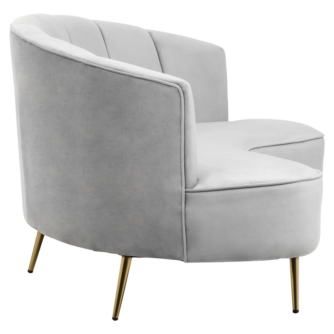 Savannah Three Seat Grey Velvet Sofa