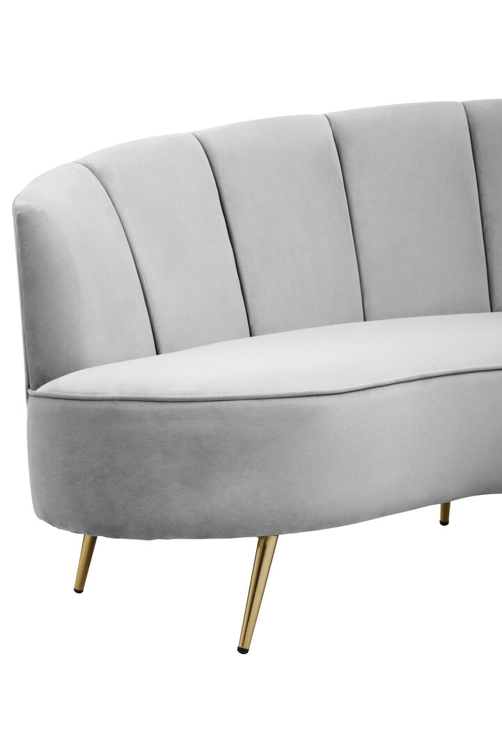 Savannah Three Seat Grey Velvet Sofa