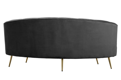Savannah Three Seat Black Velvet Sofa