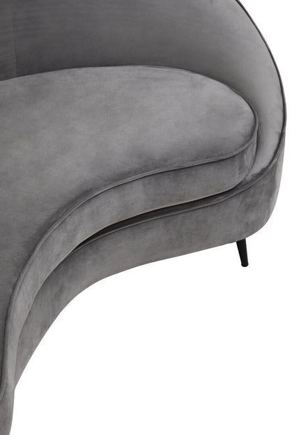 Brooklyn Three Seat Grey Velvet Sofa