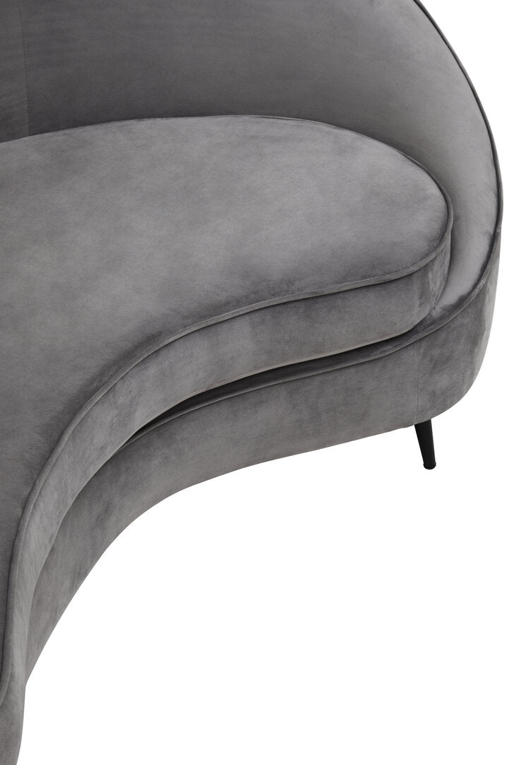 Brooklyn Three Seat Grey Velvet Sofa