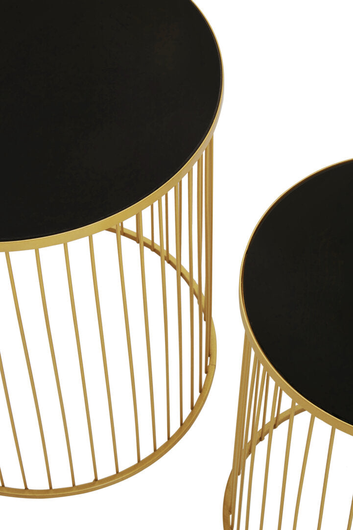 Notting Set Of Two Black And Gold Side Tables