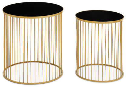 Notting Set Of Two Black And Gold Side Tables