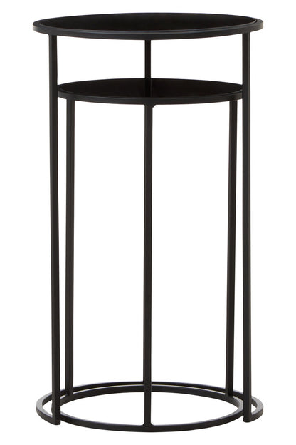 Notting Set Of Two Round Black Plant Stands