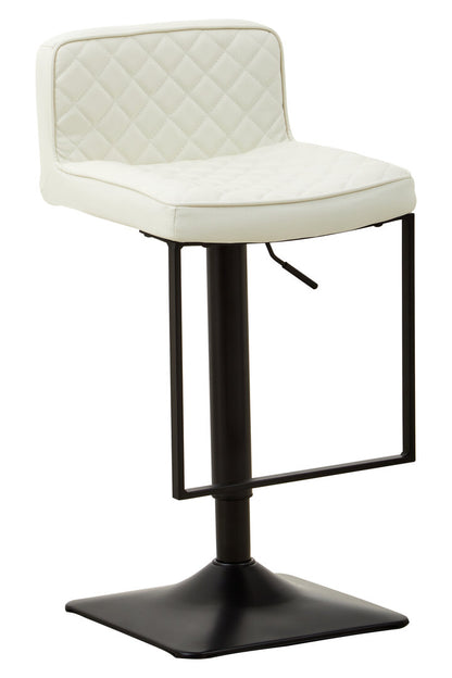 Balmoral White Leather Effect and Black Base Bar chair