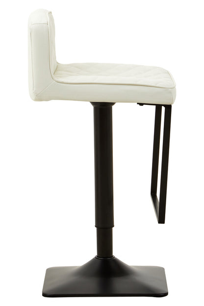 Balmoral White Leather Effect and Black Base Bar chair