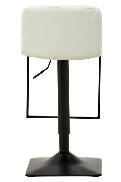Balmoral White Leather Effect and Black Base Bar chair