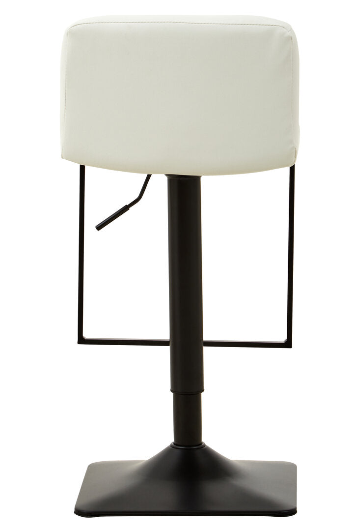 Balmoral White Leather Effect and Black Base Bar chair