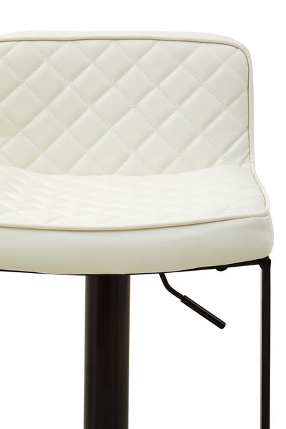 Balmoral White Leather Effect and Black Base Bar chair