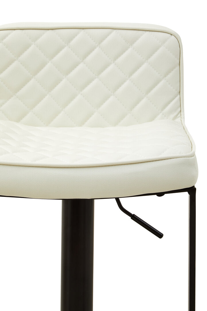 Balmoral White Leather Effect and Black Base Bar chair