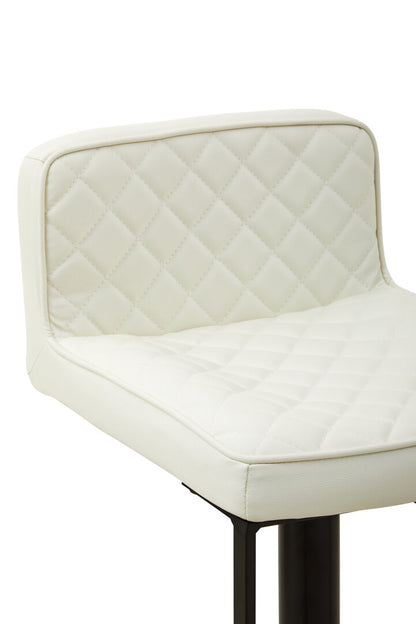 Balmoral White Leather Effect and Black Base Bar chair