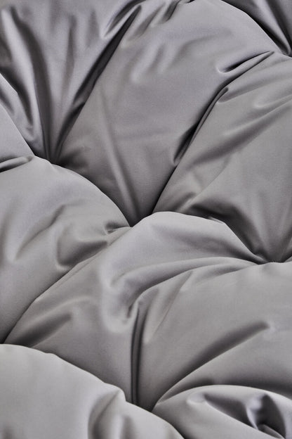 Bristol Black Rattan Effect Double Hanging Chair With Grey Cushions