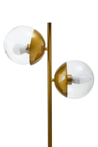 Siena Two Light Gold and Black Marble Table Lamp