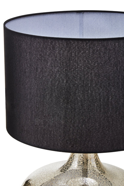 Turin Silver Glass with Black Shade Table Lamp
