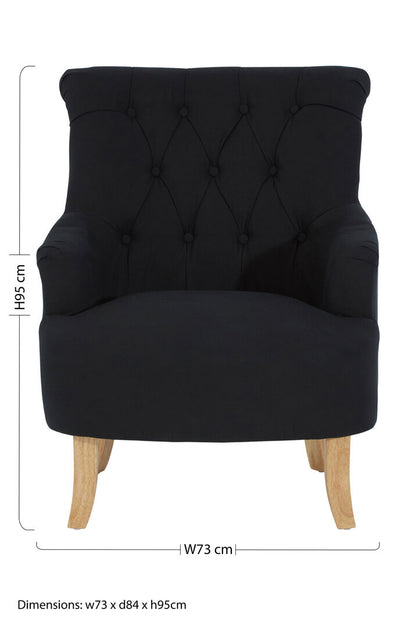 Granada Black Cotton Armchair