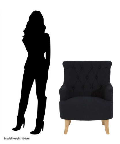 Granada Black Cotton Armchair