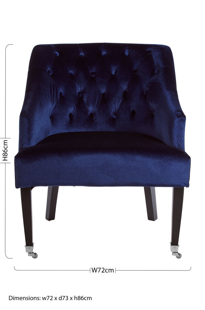 Aurora Blue Velvet Chair