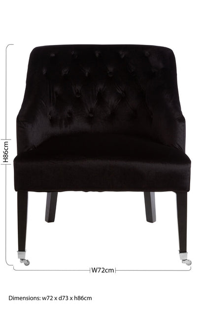 Aurora Black Velvet Chair
