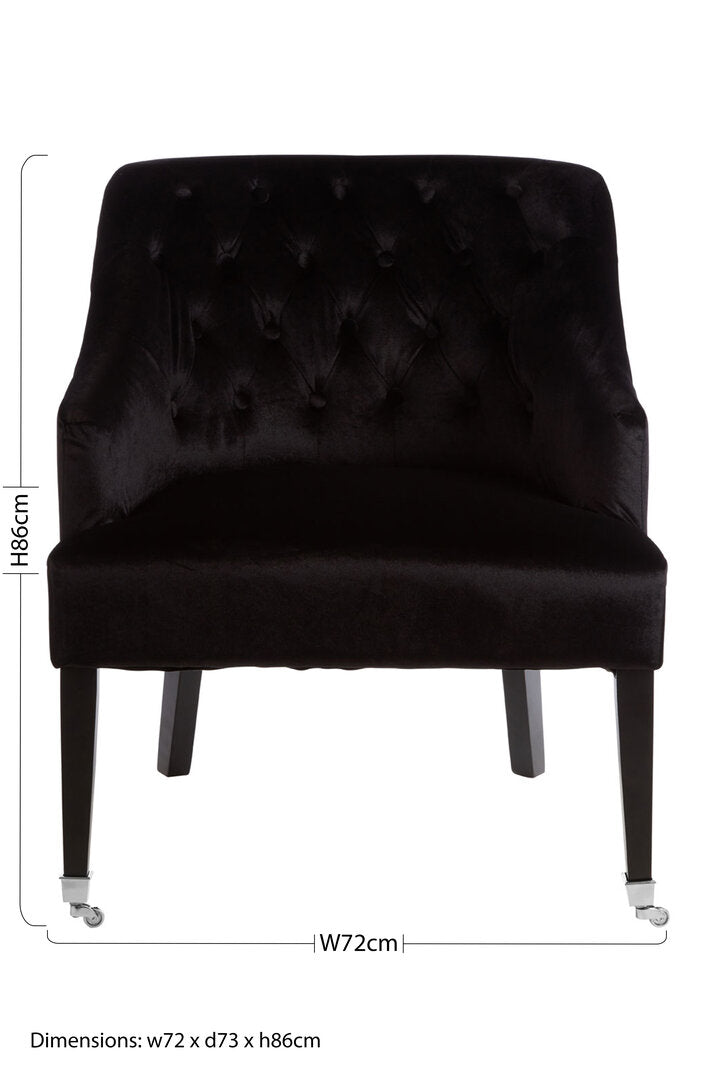 Aurora Black Velvet Chair