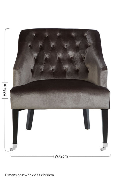 Aurora Grey Velvet Chair