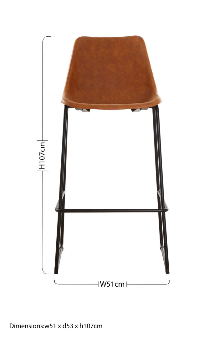 Devon Camel Bar Chair With Black Legs