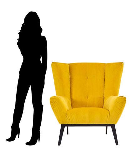 Belgravia Yellow Fabric Armchair