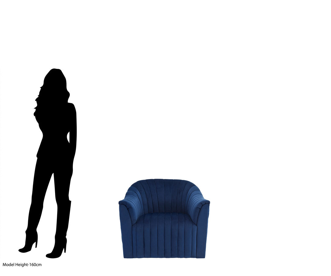 Cannes Deep Blue Velvet Armchair