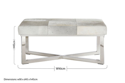 Vienna Townhouse Grey Leather Bench