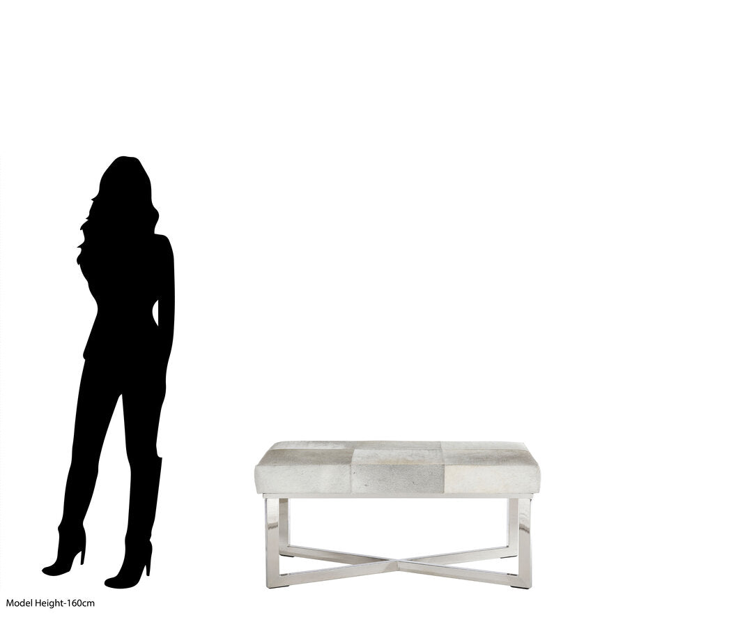 Vienna Townhouse Grey Leather Bench