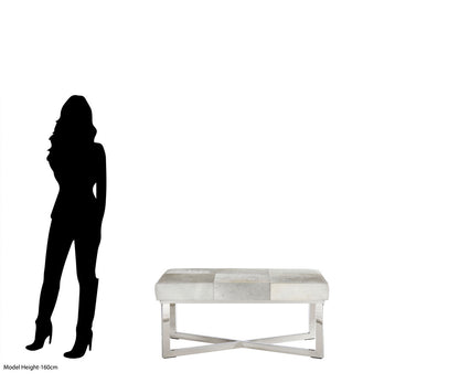 Vienna Townhouse Grey Leather Bench