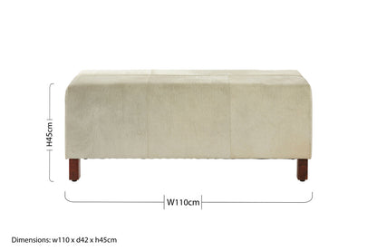 Vienna Townhouse Natural Leather Bench With Wood Legs