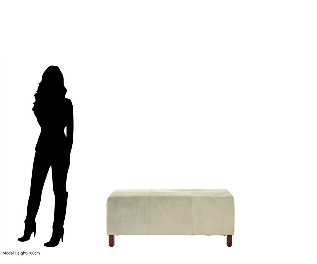 Vienna Townhouse Natural Leather Bench With Wood Legs