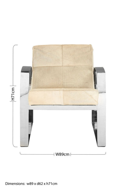 Vienna Townhouse Hairon Leather Chair With Steel Legs