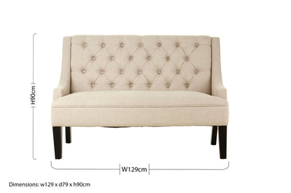 Lisbon High Back Natural Linen Bench