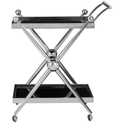Cambridge 2 Tier Silver And Cross Design Trolley
