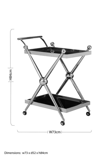 Cambridge 2 Tier Silver And Cross Design Trolley