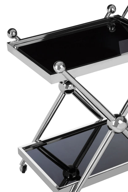 Cambridge 2 Tier Silver And Cross Design Trolley