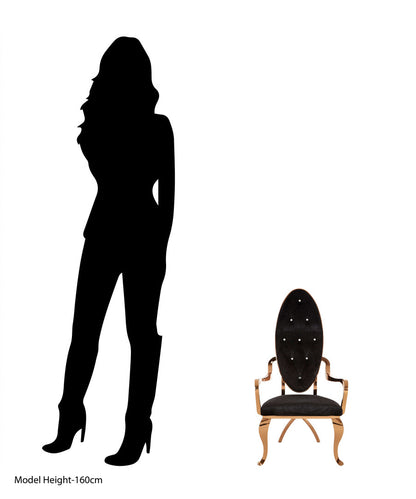 Porto Black Velvet And Rose Gold Baroque Chair