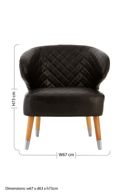 Soho Black Leather Effect Accent Chair