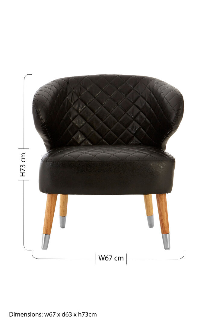 Soho Black Leather Effect Accent Chair