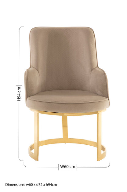 Notting Beige Velvet Dining Chair