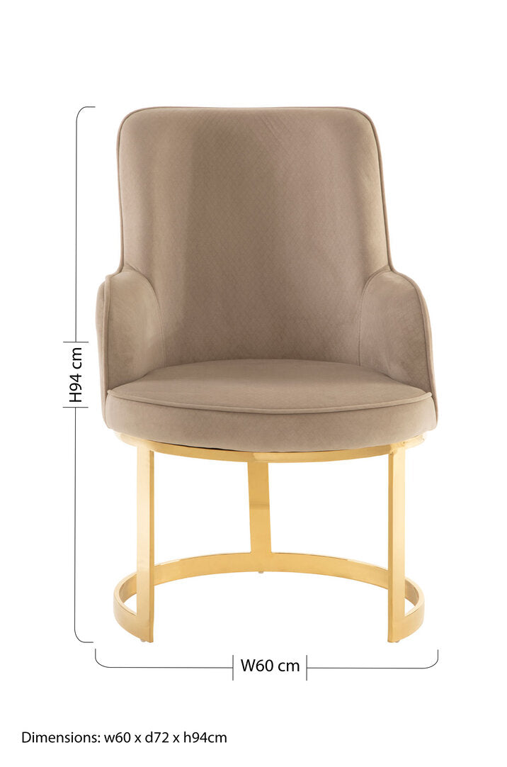 Notting Beige Velvet Dining Chair