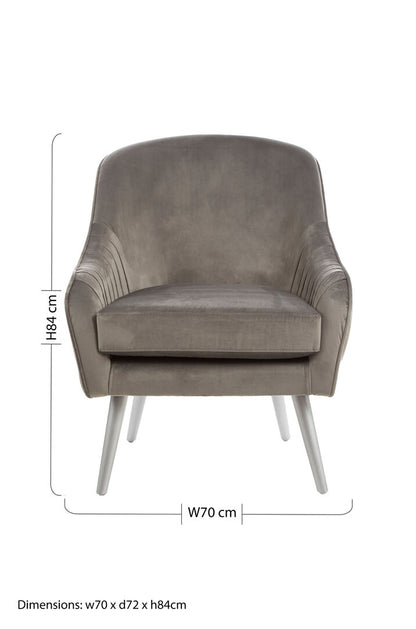 Como Grey Velvet Chair