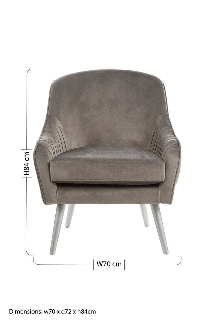 Como Grey Velvet Chair