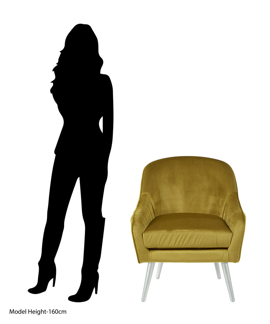 Como Mustard Velvet Armchair