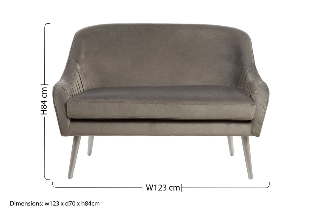 Como Grey Velvet Sofa