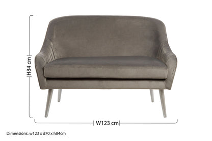 Como Grey Velvet Sofa