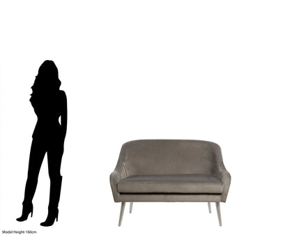 Como Grey Velvet Sofa