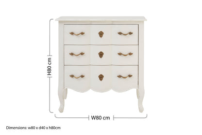 Stirling 3 Drawer White Chest