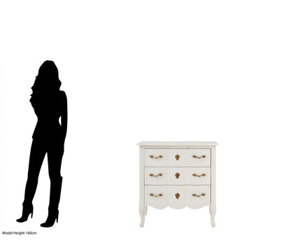 Stirling 3 Drawer White Chest